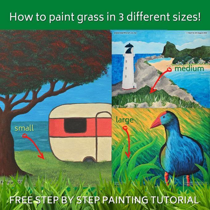 How to paint grass the easy way! Heart for Art HeARTy tips with Silke