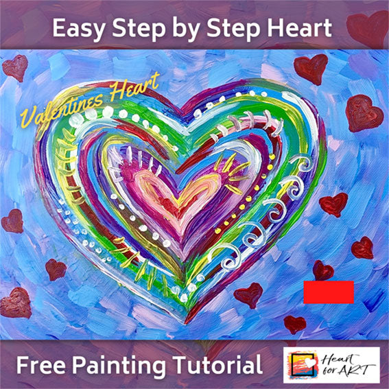 FREE Easy painting idea - step by step heart