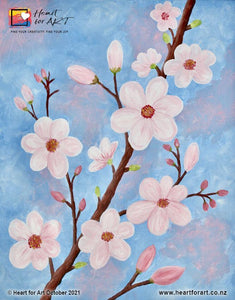 SPRING BLOSSOMS Studio Paint Party - Saturday 12 February, 3pm - Heart for Art
