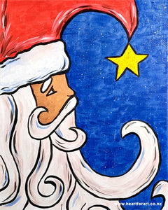 Santa Claus painting with star for step by step paint tutorial